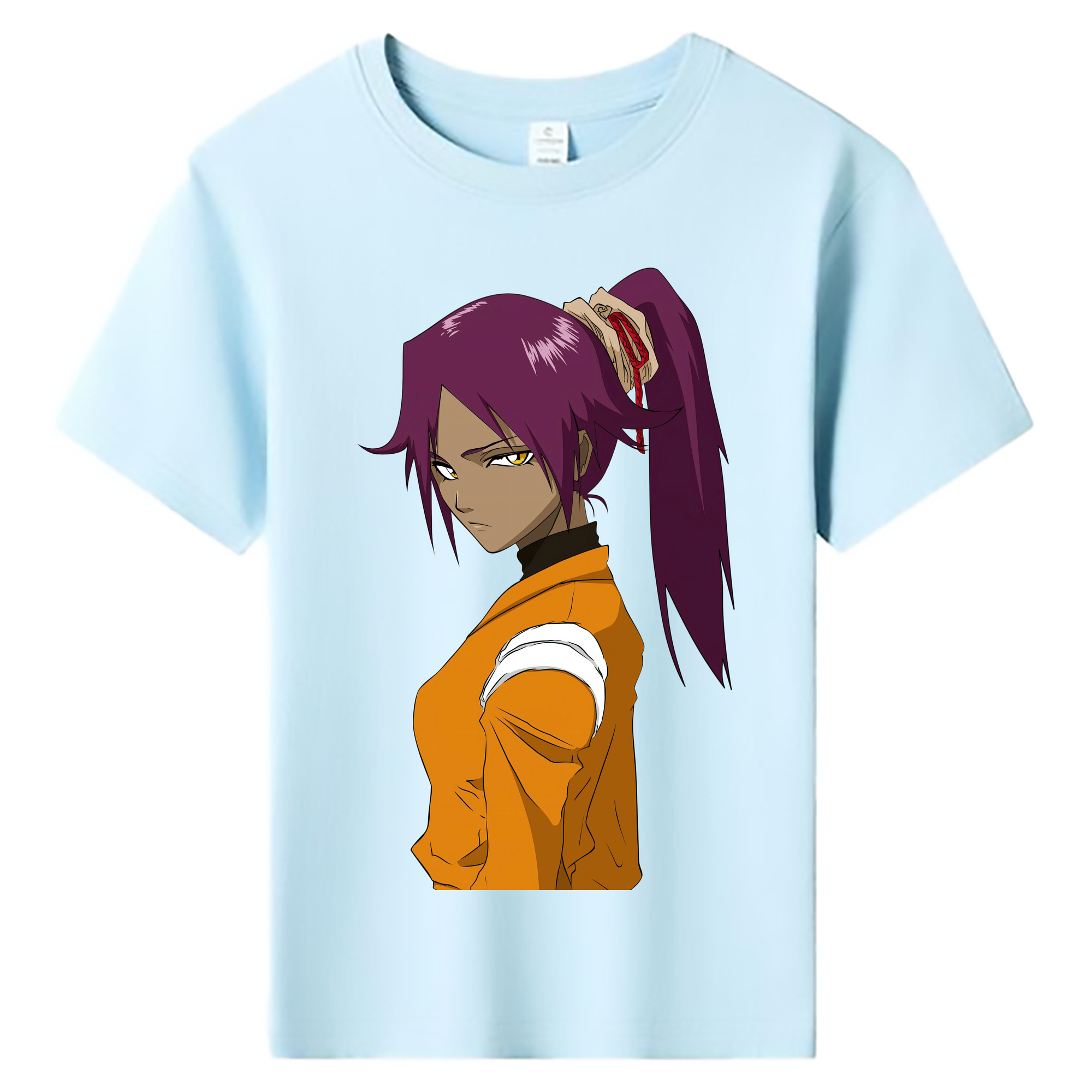 （画像用） ブリーチ 四楓院 夜一（しほういん よるいち） BLEACH Shihouin Yoruichi 綿100％キッズTシャツ（フロントプリント）